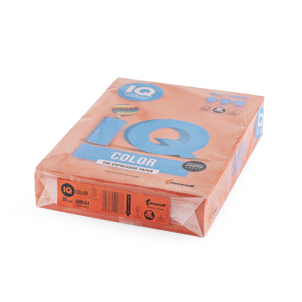 Másolópapír, színes, A4, 80g. IQ CO44 500ív/csomag, intenzív korall piros - Image 3