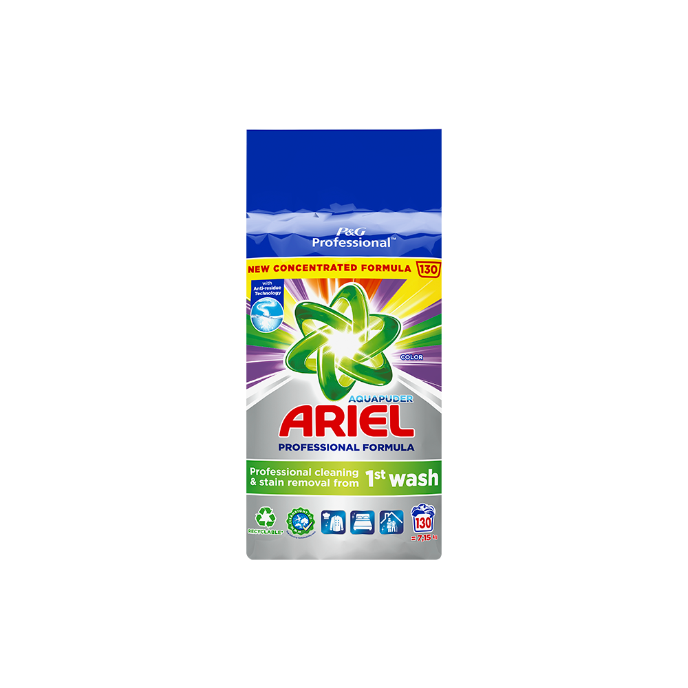 Mosópor 7,15 kg (130 mosás) színes ruhákhoz Ariel Professional Color