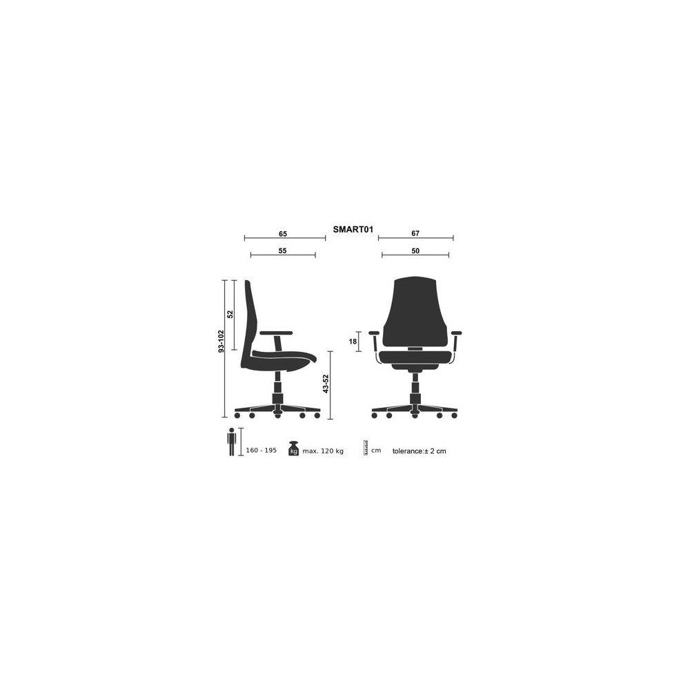 Forgószék Bluering® Smart szürke - Image 4