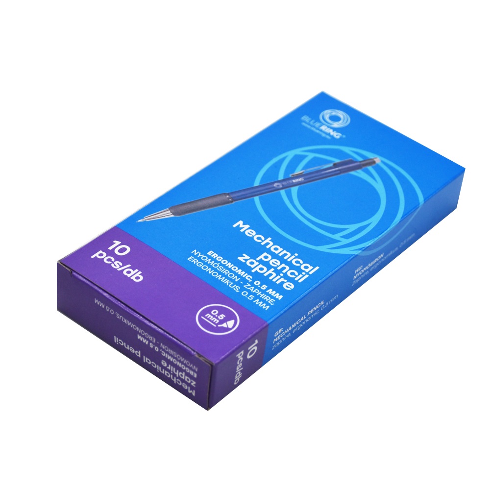 Nyomósirón ergonomikus 0,5mm, sötétkék műanyag test, fekete fogórésszel, Bluering® Zaphire - Image 3