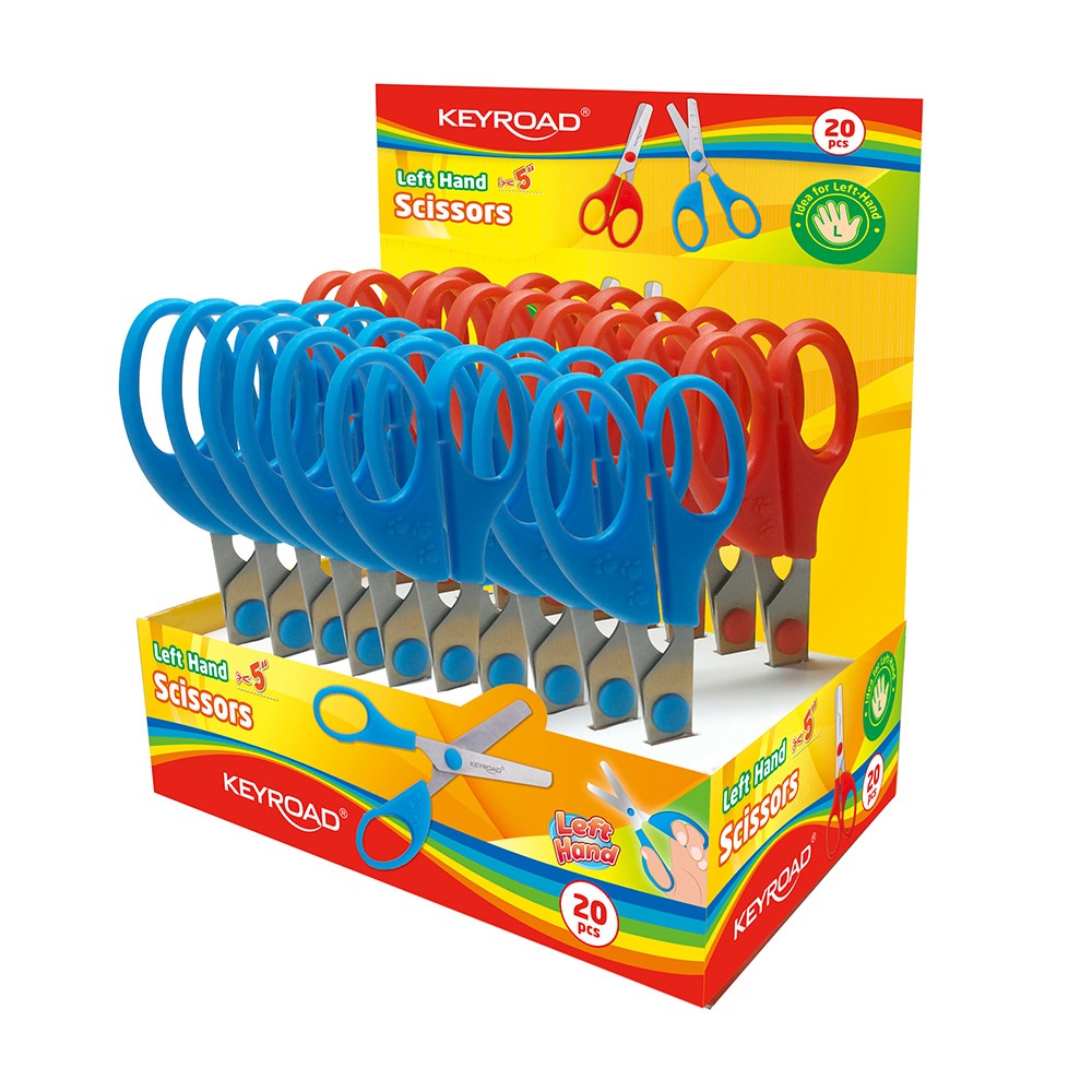 Olló balkezes 13 cm tompa fejű 20 db/display Keyroad Left-handed vegyes színek - Image 3