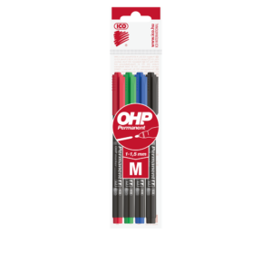 Alkoholos marker készlet, M, OHP Ico, 4 klf.szín