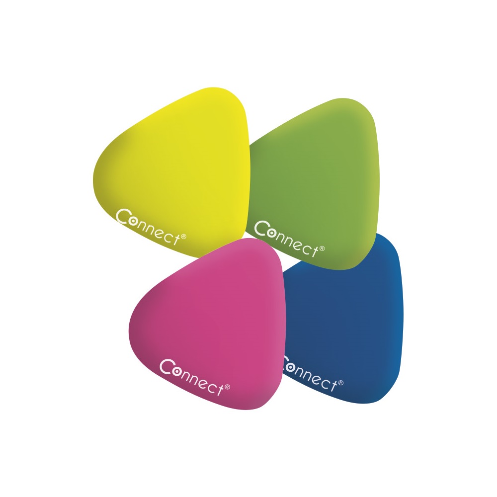 Radír Connect háromszögletű 24 db/kínáló doboz színes (sárga, zöld, rózsa, kék) - Image 3