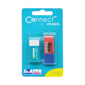 Radír Connect 2 db/blister piros/kék C-36BR, fehér szögletes C-36W