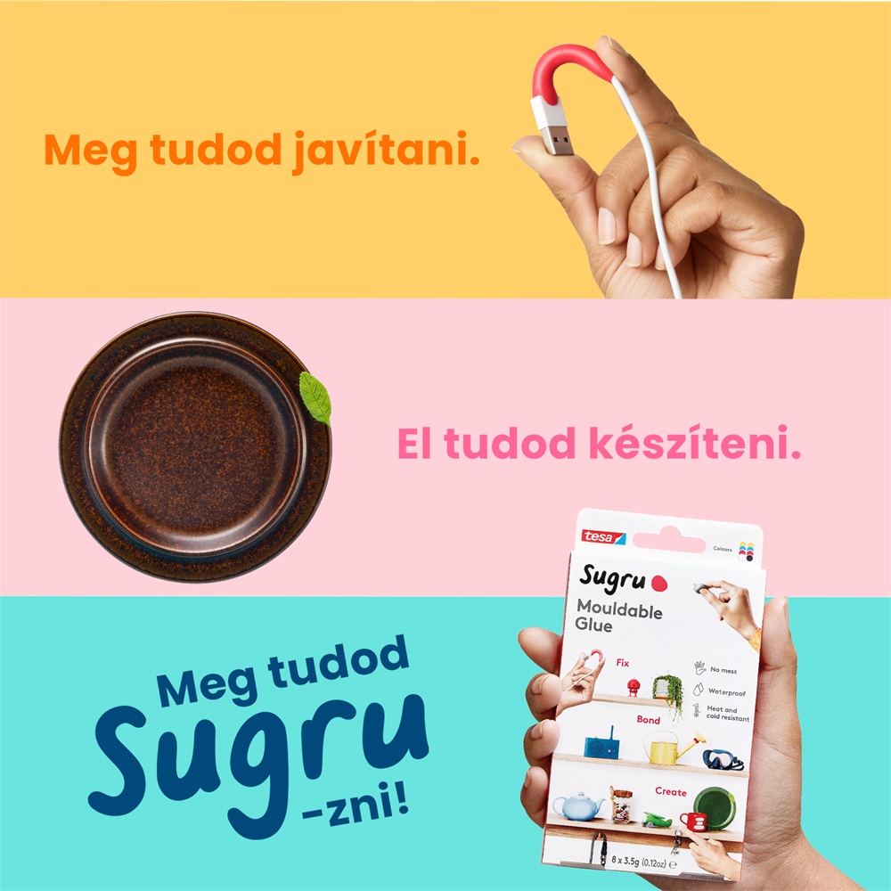 Ragasztó, formázható, többcélú Tesa Sugru 3 db/doboz szürke - Image 5