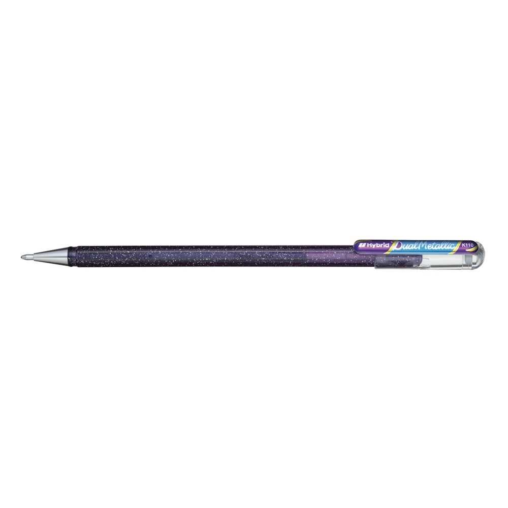 Rollertoll zselés Pentel Hybrid K110-DVX violet, írásszín metal kék - Image 3