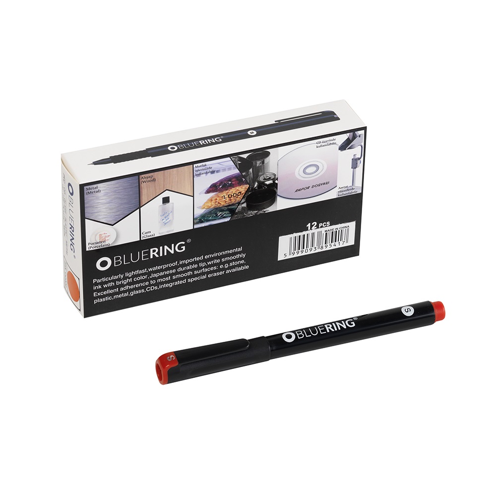 Rostirón, tűfilc alkoholos 0,4mm, OHP Bluering® S piros - Image 4