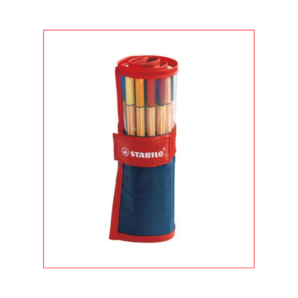 Rostirón, tűfilc készlet 0,4mm, felcsavarható szett STABILO Point 88, 25 klf. szín