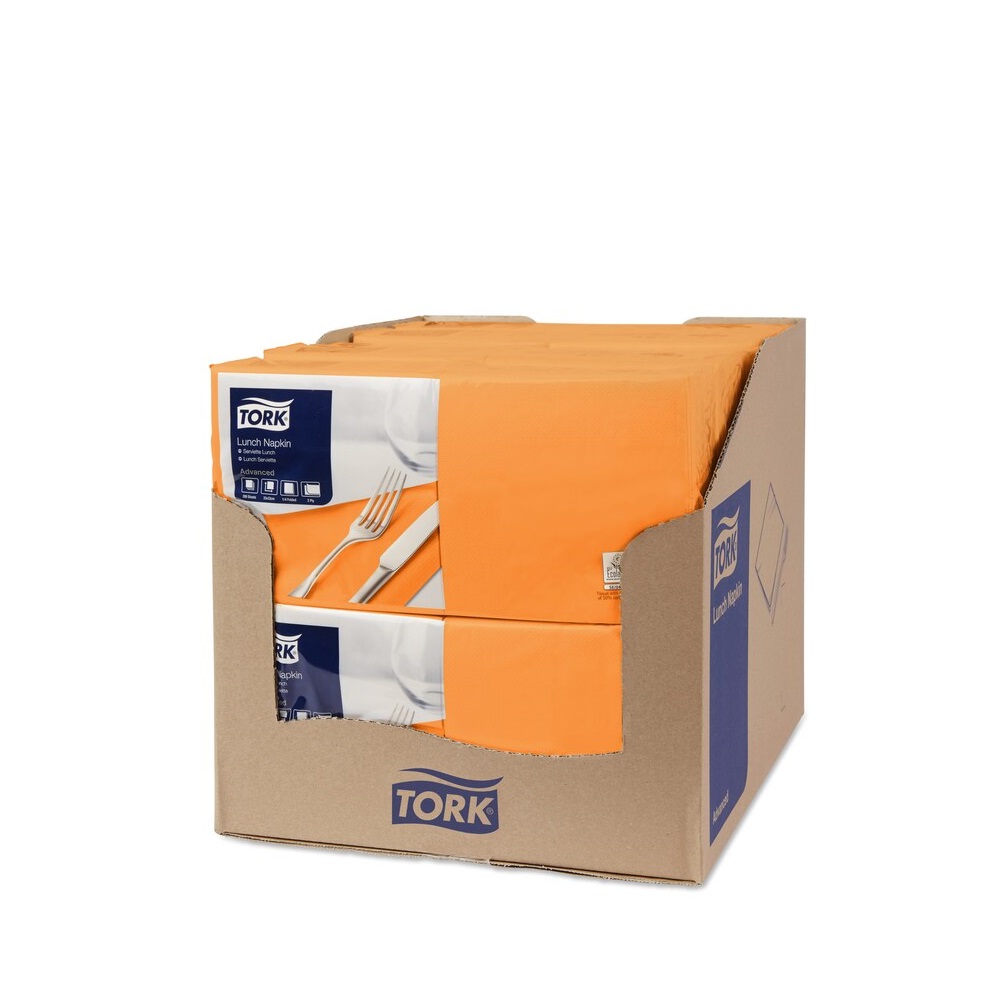 Szalvéta 2 rétegű 1/4 hajtás lapméret: 32,8 x 32,5 cm 200 lap/csomag Lunch Tork_477840 narancs - Image 3