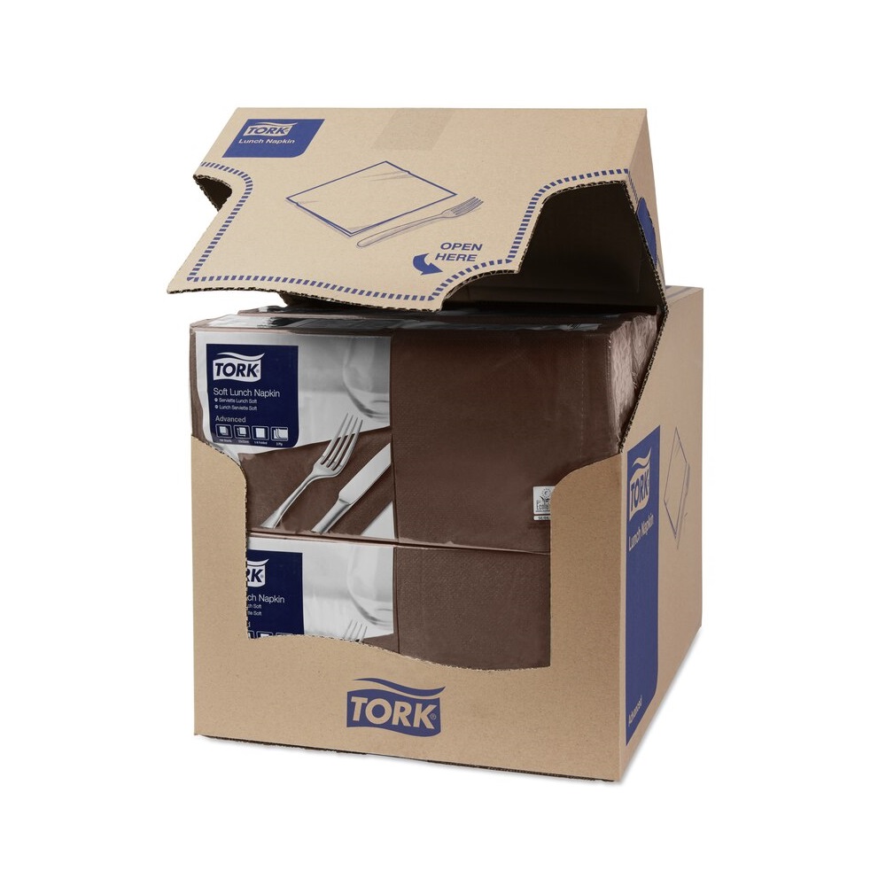 Szalvéta 3 rétegű 1/4 hajtás lapméret: 32,8 x 32,5 cm 150 lap/csomag Barna Tork_477872 - Image 3