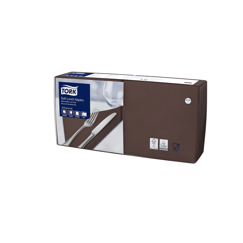 Szalvéta 3 rétegű 1/4 hajtás lapméret: 32,8 x 32,5 cm 150 lap/csomag Barna Tork_477872