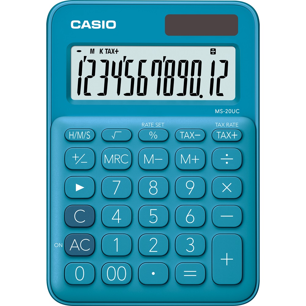 Számológép asztali 12 digit nagy kijelző Casio MS 20 UC kék - Image 3