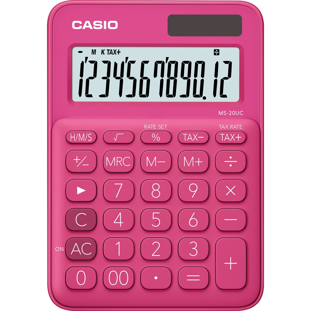 Számológép asztali 12 digit nagy kijelző Casio MS 20 UC magenta - Image 3