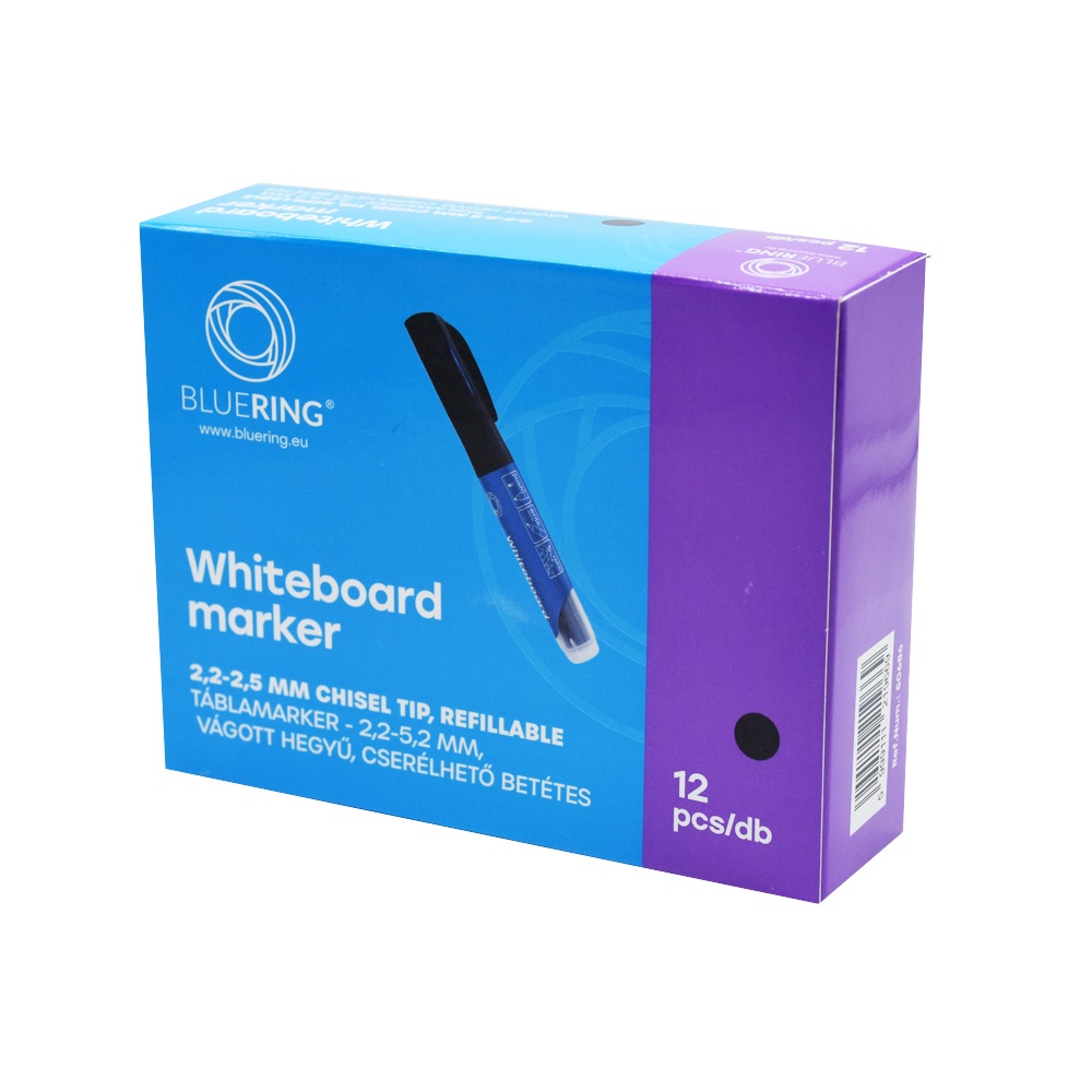 Táblamarker 2,2-5,2mm, vágott hegyű, cserélhető betétes, Bluering fekete - Image 3