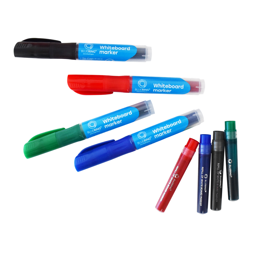 Táblamarker 2,2-5,2mm, vágott hegyű, cserélhető betétes, Bluering piros - Image 5