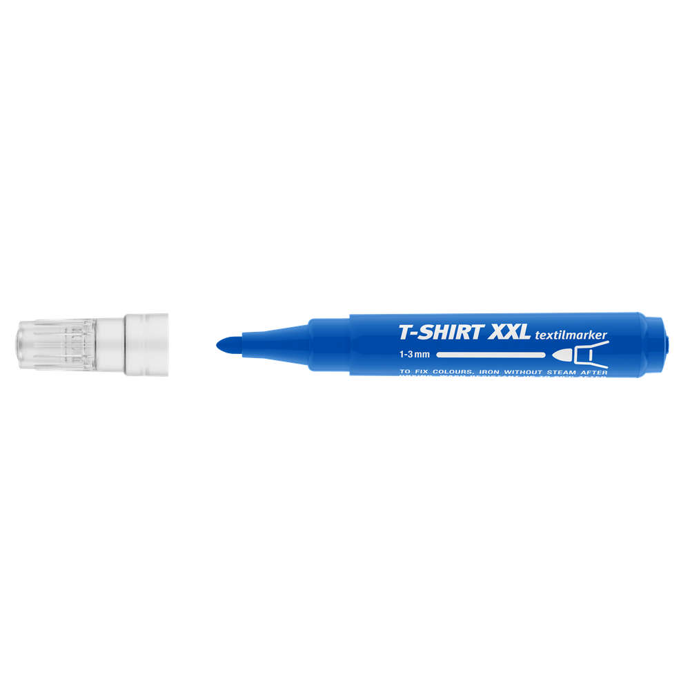 Textilmarker 1-3 mm kerek ICO T-SHIRT XXL kék