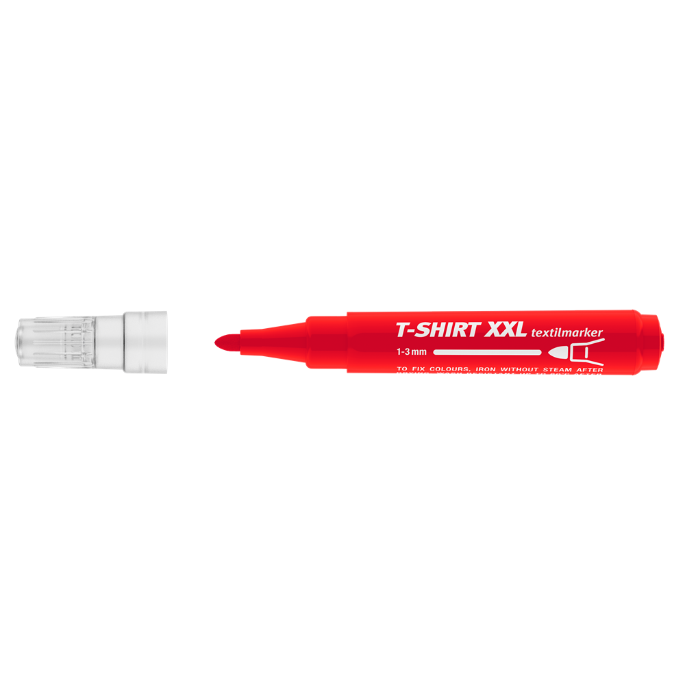 Textilmarker 1-3 mm kerek ICO T-SHIRT XXL piros