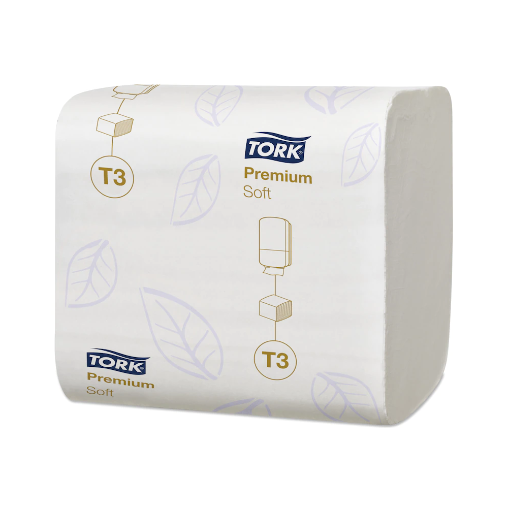 Toalettpapír 2 rétegű hajtogatott 100% cellulóz 252 lap/csomag 30 csomag/karton T3 Soft Folded Tork_114273 hófehér