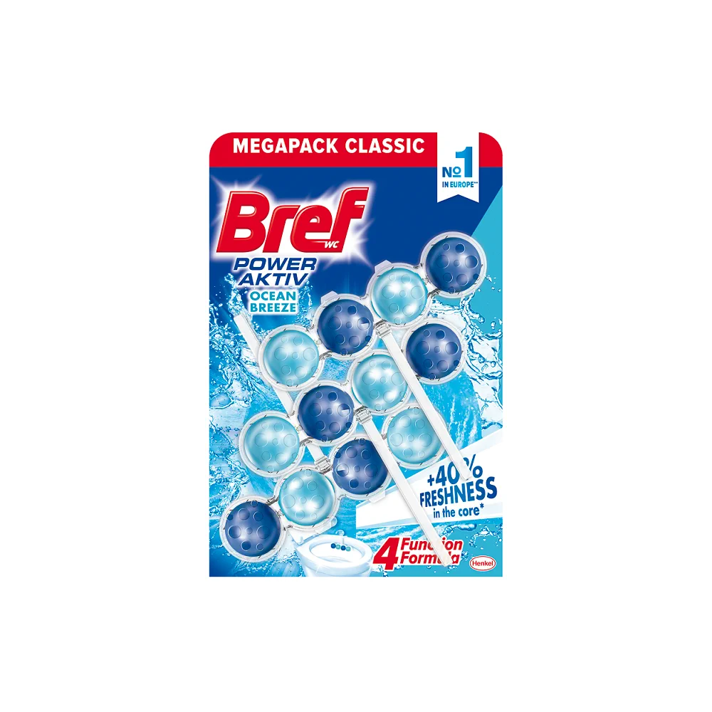 WC illatosító golyós 3 x 50 g Power Aktiv Bref Ocean Breeze