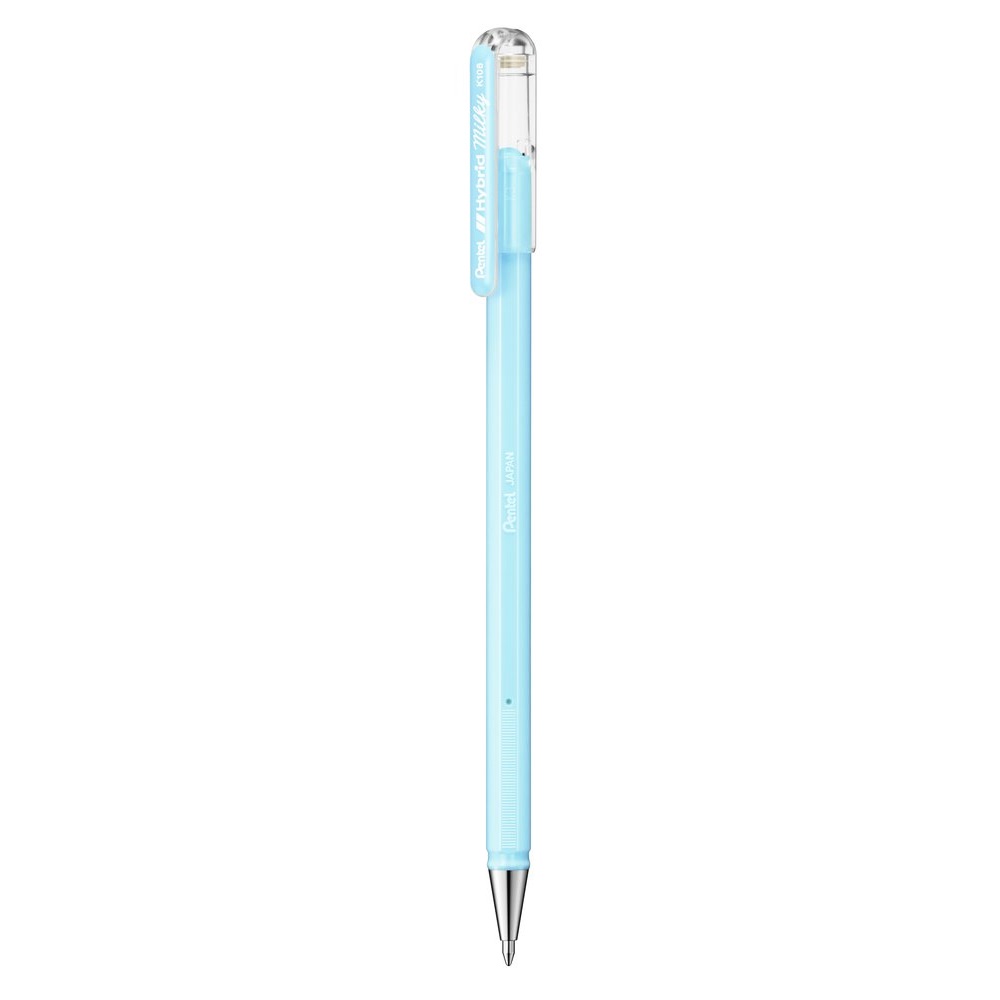 Zselés toll 0,4mm, kupakos Pentel Hybrid K108-PS, írásszín pastell világoskék - Image 3